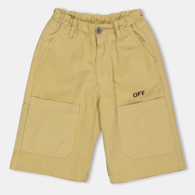 Off White Kids Fleece Shorts Beige/Black male 10Y