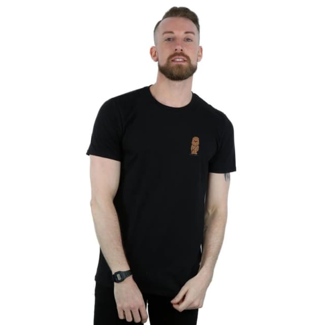 Star Wars Star Wars Men Chewbacca Chest Print T-Shirt in Black Size: Small Black S Male 5057864337846