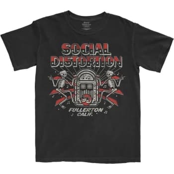 Social Distortion - Jukebox Skelly Unisex Large T-Shirt - Black