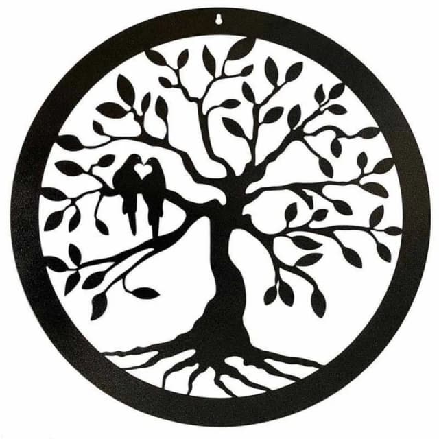 Poppy Forge Tree of Life Wall Art - Large - Steel - W49.5 x H49.5cm - BM/RtR in Black Unisex