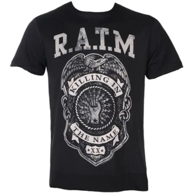 Amplified Mens Killing In The Name Rage Against the Machine T-Shirt in Charcoal Size: XS Charcoal Male XS