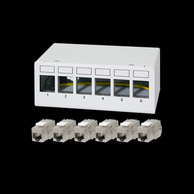 LogiLink Patch panel 6 port with 6 Cat.6A Keystone modules