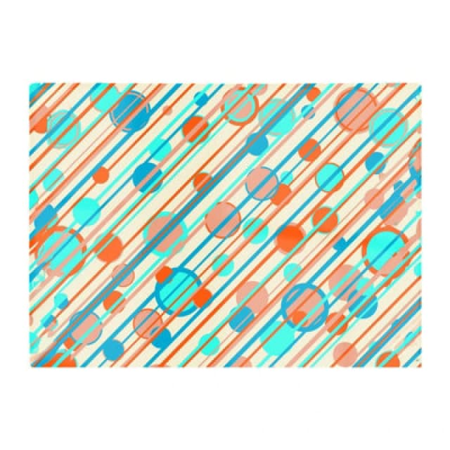 Warren Reed Designer Retro Stripes And Circles Glass Chopping Board