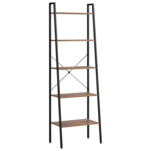 Vidaxl 5-tier Standing Shelf Dark Brown And Black 56X35X174 Cm, Brown 336368