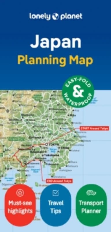 Lonely Planet Japan Planning Map : Durable, Waterproof, Easy-Fold Travel Map with Attractions, Itineraries & Transport Guide Handy Slipcase for Japa