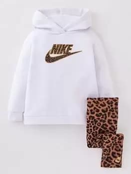 Nike Infant Fleece Pullover & Legging Set - White, Brown, Size 18 Months, Women