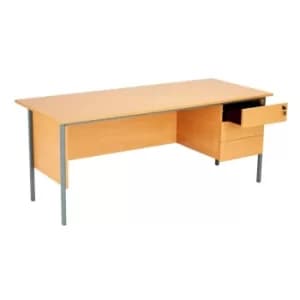 Eco 18 1800 X 750 4 Leg Rectangular Desk 3D Pedestal Beech-Black