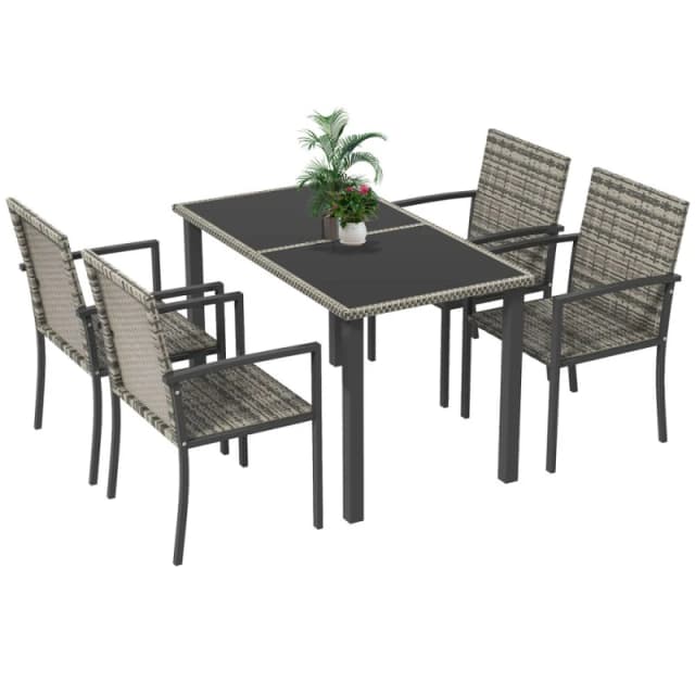 Outsunny 4 Seat Patio/Conservatory Set - Mixed Grey 861-094V00GG
