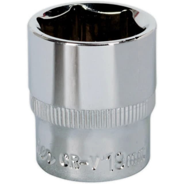 Loops 19mm Forged Steel Drive Socket - 3/8" Square Drive - Polished Chrome Vanadium Metallics
