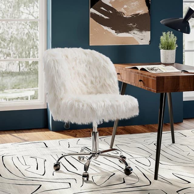 Kabinet UK Plush Faux Fur Office Chair White unisex One Size