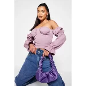 I Saw It First Lilac Off The Shoulder Milkmaid Top - Purple
