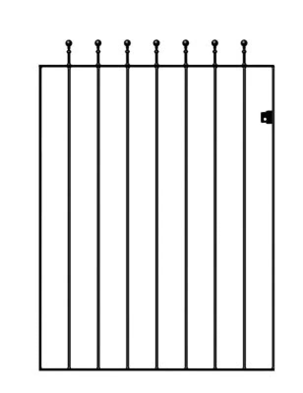 Burbage Iron Craft Mana Ball Top Metal Garden Gate 914mm Gap X 1220mm High Mazp06/3