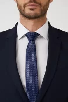 Mens Navy And Blue Ditsy Spot Slim Tie