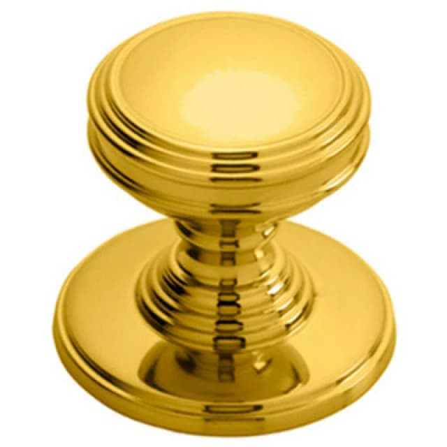 Loops Ringed Tiered Cupboard Door Knob 25mm Diameter Polished Brass Cabinet Handle Metallics unisex