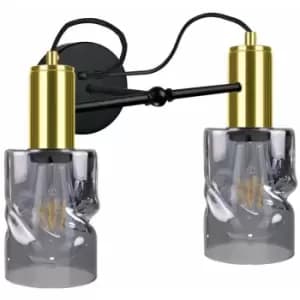 Keter Inger Wall Lamp Black, Gold, 25cm, 2x E27