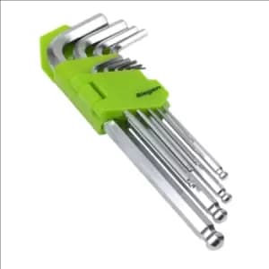 Siegen Hex Key Set Ball-End Long 9pc - Metric