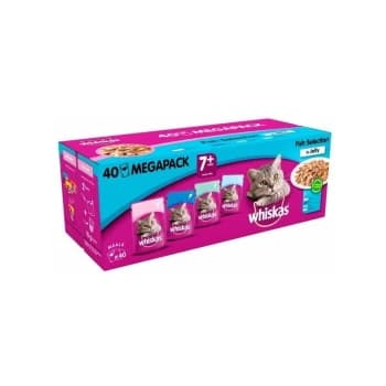 Whiskas - 7+ Cat Pouch Fish in Jelly 40 x 100g - 262133
