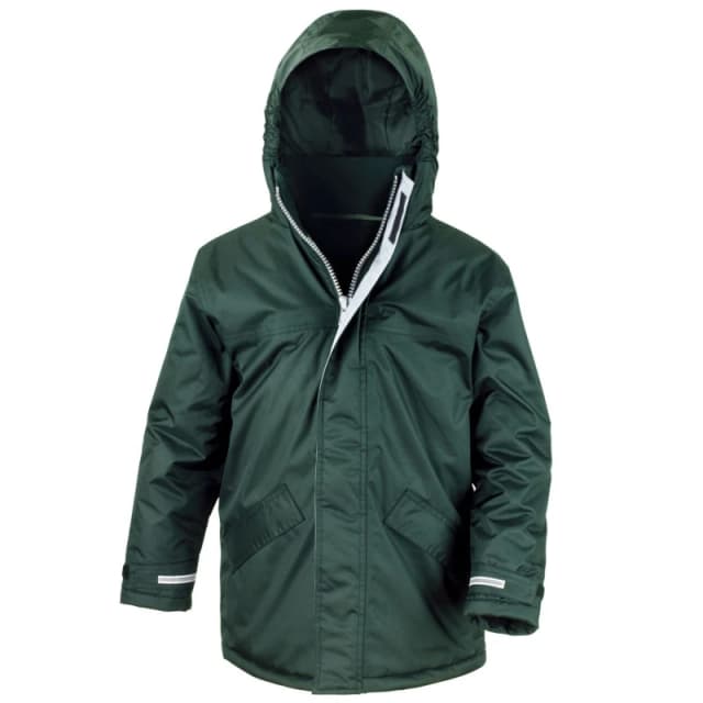 Result Core Plain Black Parka in Bottle Green Size: 3-4 Years Bottle Green Unisex 3-4 Years
