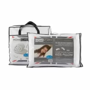 Kids 4.5 Tog Goose Feather Duvet & Pillow Set - White - Homescapes