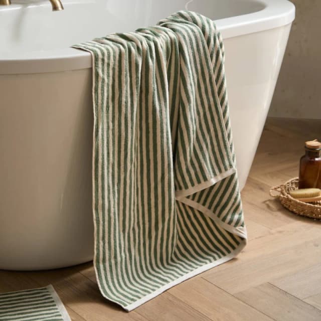 Yard Hebden Striped Cotton Towel Forest