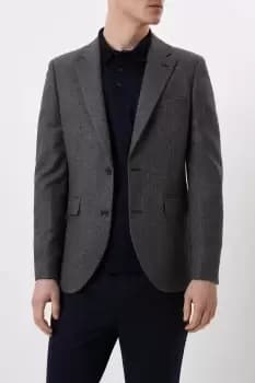 Mens Skinny Fit Grey Texture Micro Blazer