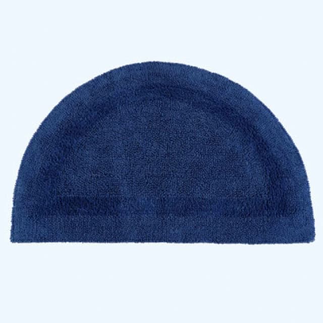 Homescapes Luxury Reversible Semi Circle Bath Mat - Navy Blue