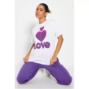 I Saw It First Love Graphic Oversized T-Shirt - White