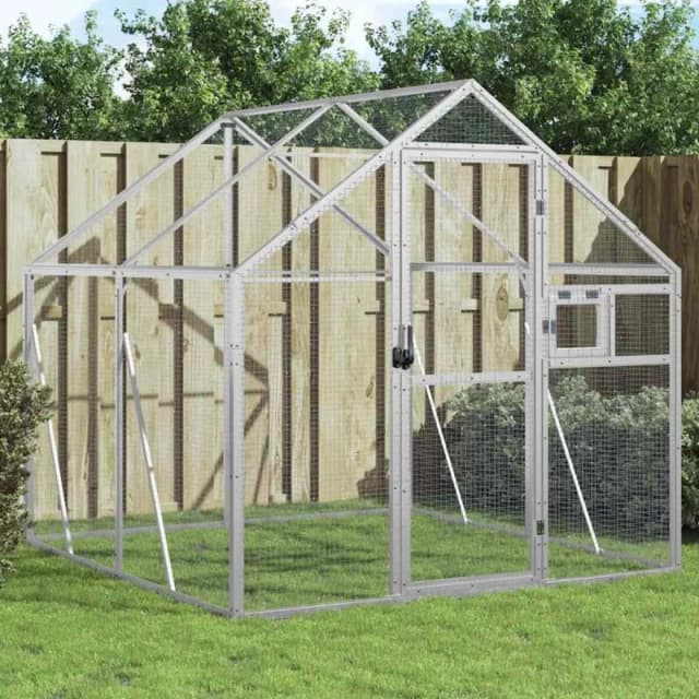 vidaXL Aviary Silver 1.79x2x1.85 m Aluminium, Silver 3155795