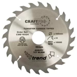 Trend CRAFTPRO Wood Cutting Saw Blade 215mm 24T 30mm