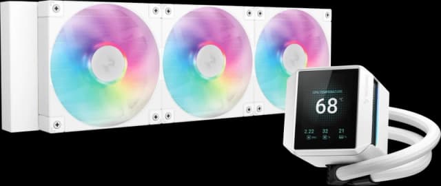 DeepCool Mystique 360 ARGB 2.8" LCD 360mm AIO Liquid CPU Cooler - White - R-LX360-WHDSNMCP-G-1