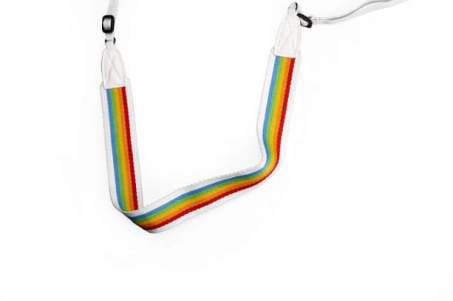 Polaroid Camera Strap Flat Rainbow White