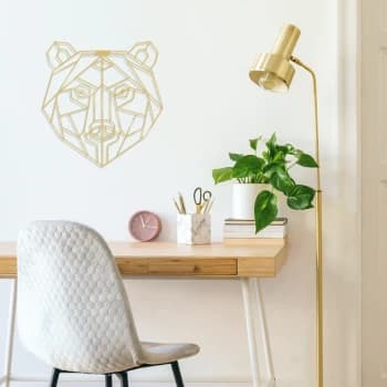 Bear - Gold Gold Decorative Metal Wall Accessory