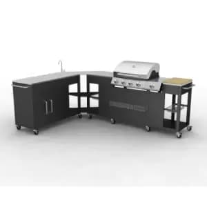 Vidaxl Outdoor Kitchen Barbecue Missouri 4 Burners