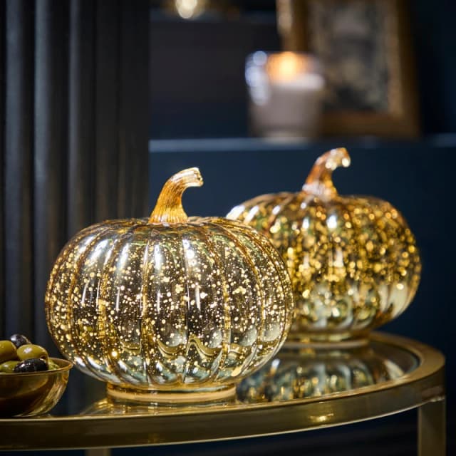 Biba Biba Pumpkin LED Lantern - Gold Gold One Size