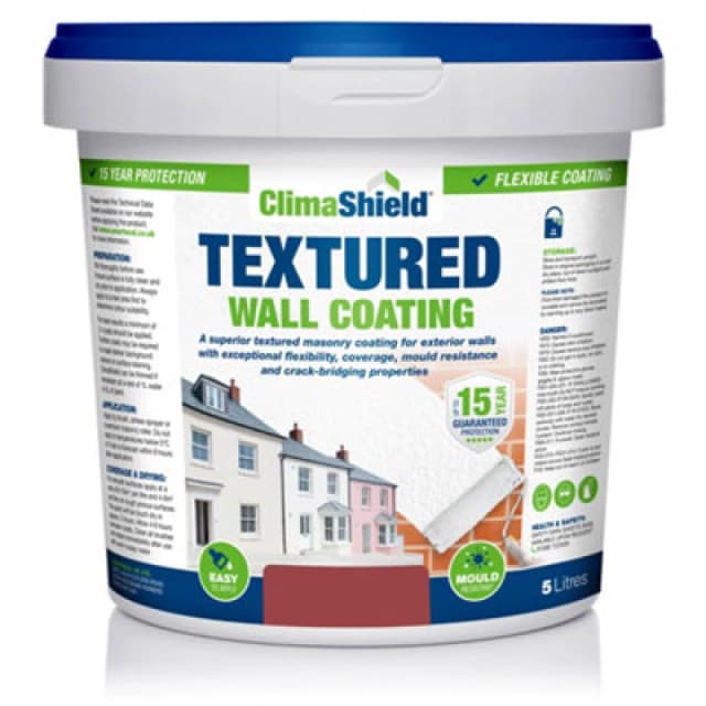 Smartseal Wall Coating Textured (Brick Red), Waterproof 15 Years, Brickwork, Stone, Concrete And Render, Breathable, 10Kg