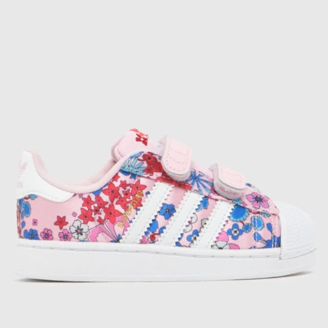 adidas Originals Kids Superstar Low-Top Trainers Pink/White female C7 (24)