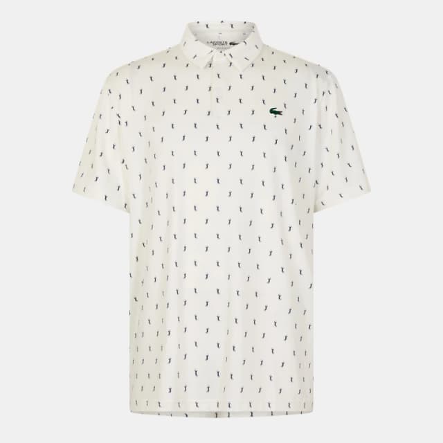 Lacoste Mens Short-Sleeve Performance Polo Shirt Flour/Navy male L