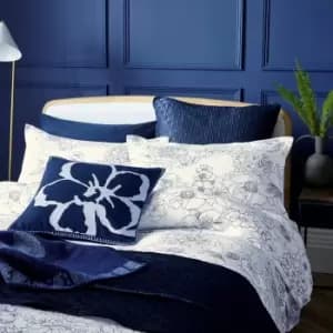 Ted Baker Linear Floral Double Duvet Cover, Blue