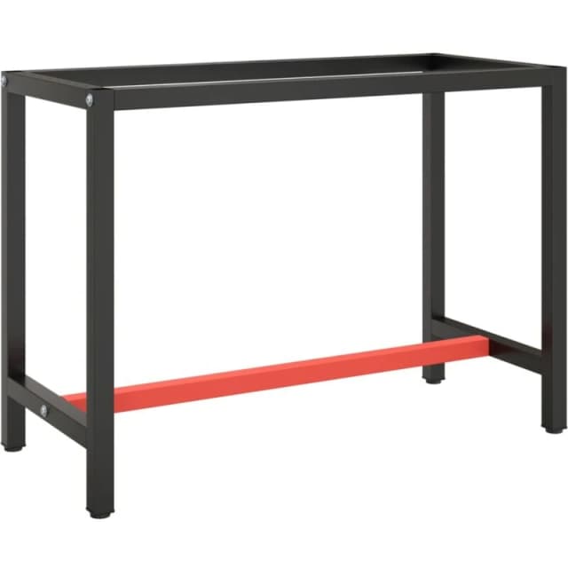 VIDAXL Work Bench Frame Matte Black and Matte Red 110x50x79cm Metal Vidaxl 8720286816363
