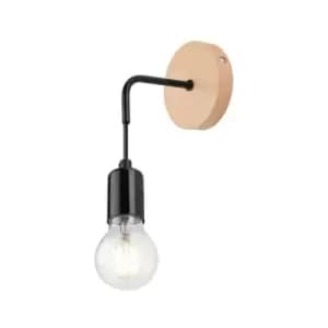 Lamkur Lighting - Orazio Industrial Wall Light Black, 1x E27