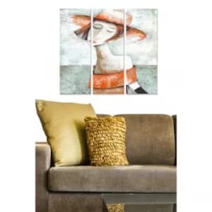 MDF21210409 Multicolor Decorative MDF Painting (3 Pieces)