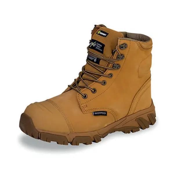 Beeswift Beeswift Click Waterproof Nubuck Internal Metatarsal Side Zip Lace up Safety Boots 1 Pair Tan 05 CF68NB05