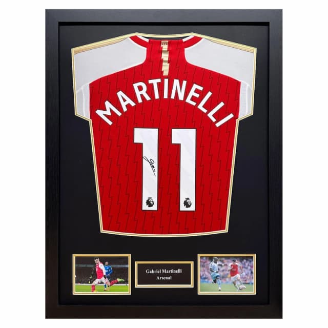 AllStarSignings Ltd Gabriel Martinelli signed and framed Arsenal shirt Red unisex One Size