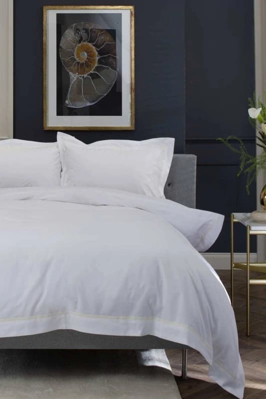 The Lyndon Company Hampstead Percale Cotton Duvet Set Silver unisex Single