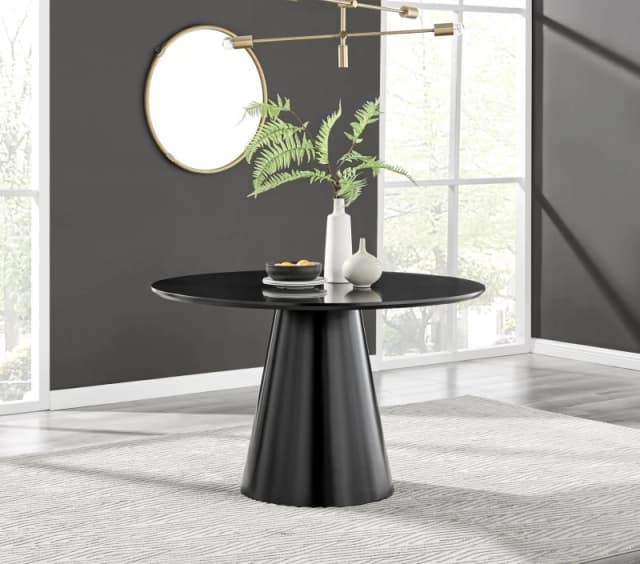 FurnitureboxUK FurnitureboxUK Palma 120cm 6-Seater Round Pedestal Dining Table In Multiple Finishes in Black One Size Unisex 5056542636394