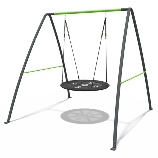 OutdoorToys Children's Steel Single Metal Swing Set with Nest Swing in Grey Grey Unisex