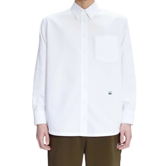 Lacoste Lacoste x A.P.C. Relaxed Fit Cotton Shirt - White White S