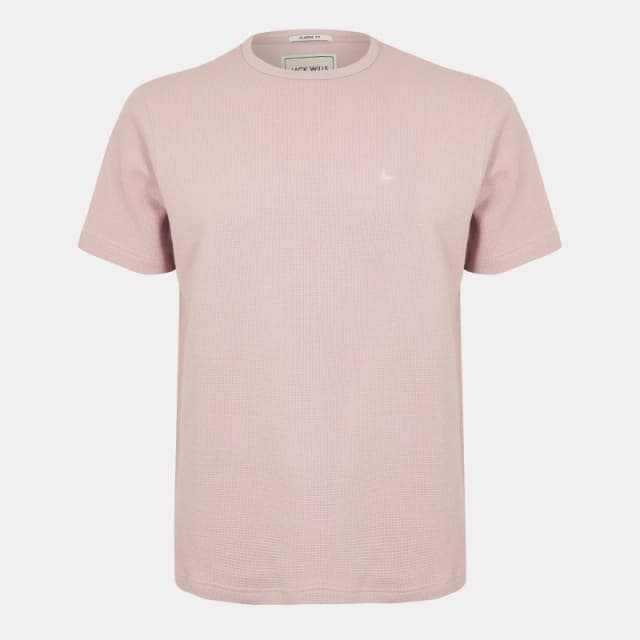 Jack Wills Mens JW Textured Regular Fit T-Shirt Cool Pink male XS