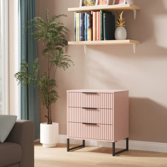 Ready Assembled 2 U Menai 3 Drawer Chest (Ready Assembled) in Dusty Pink Dusty Pink Unisex
