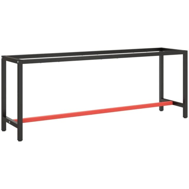 VIDAXL Work Bench Frame Matte Black and Matte Red 210x50x79cm Metal vidaXL 8720286816400